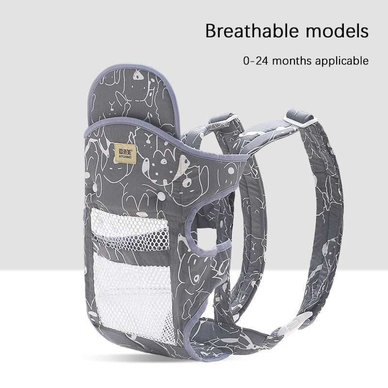 Porte-bébé multifonctions avec avant respirant et dos en été