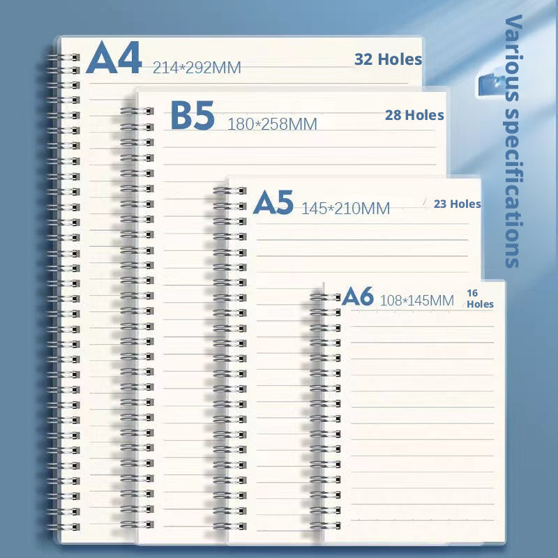 Carnet à feuilles mobiles-A5 enroulé-80 feuilles