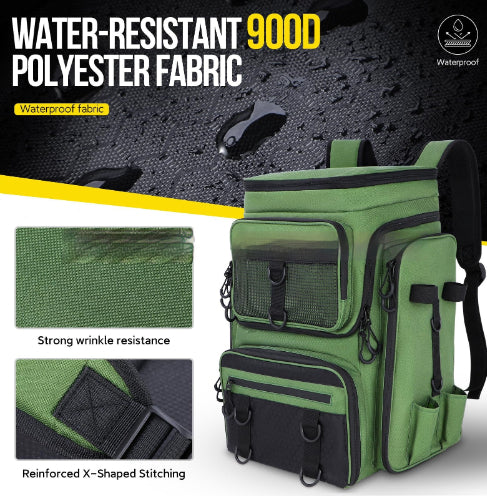 Outdoor Multi-Functional Fish Tackle sac de pêche Rangement de la tige de poisson sac à dos