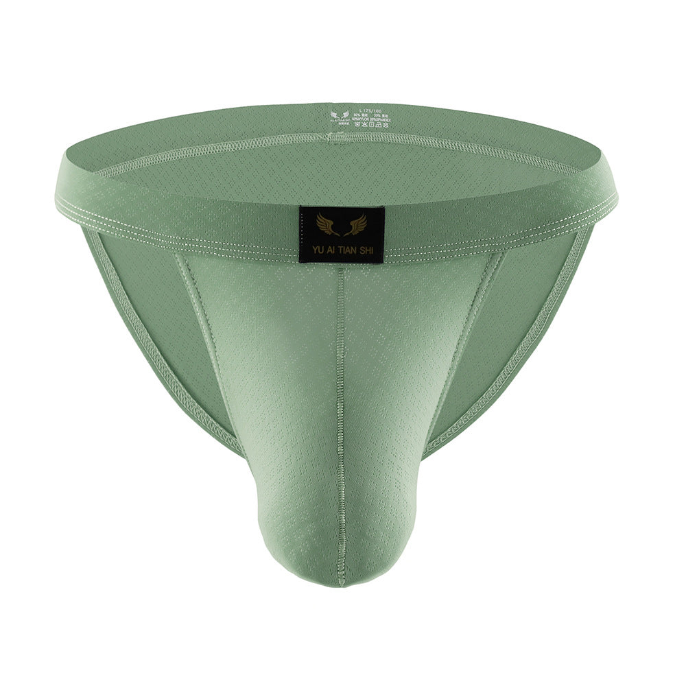 Sous-vêtements pour hommes en nylon Solid Color Mid-waist Breathable Sexy Triangle