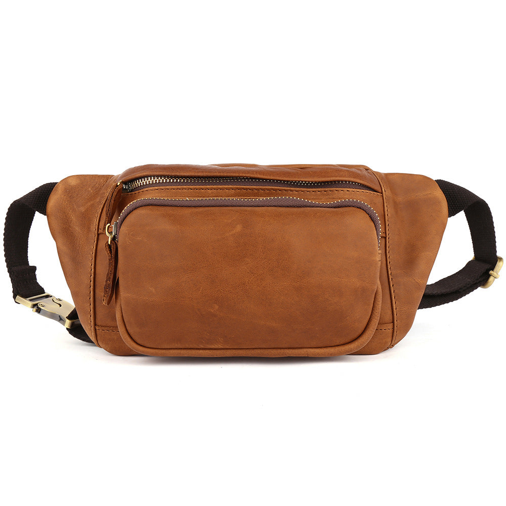 Simple Retro First-Layer Cowhide Men's Crossbody Bag