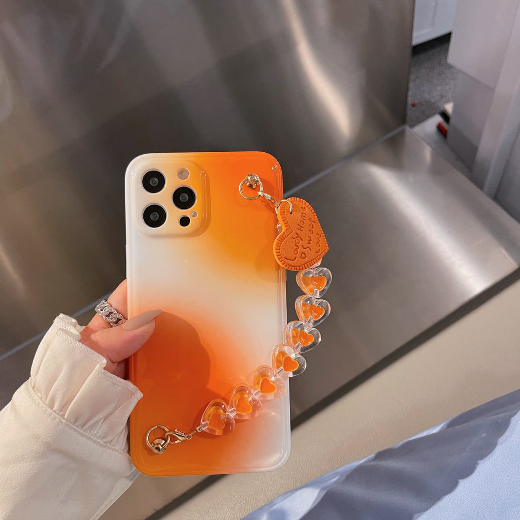 Fille Love Wrist chaîne de téléphone Case