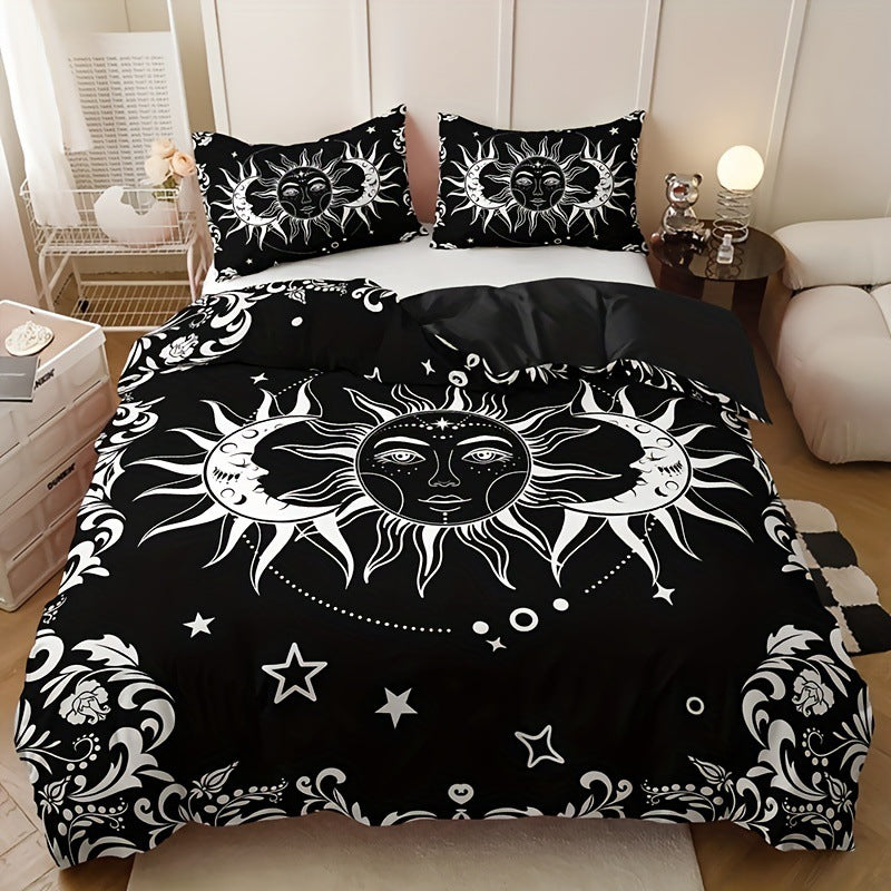 Revêtement respirant et confortable avec un soleil et une lune noir et blanc