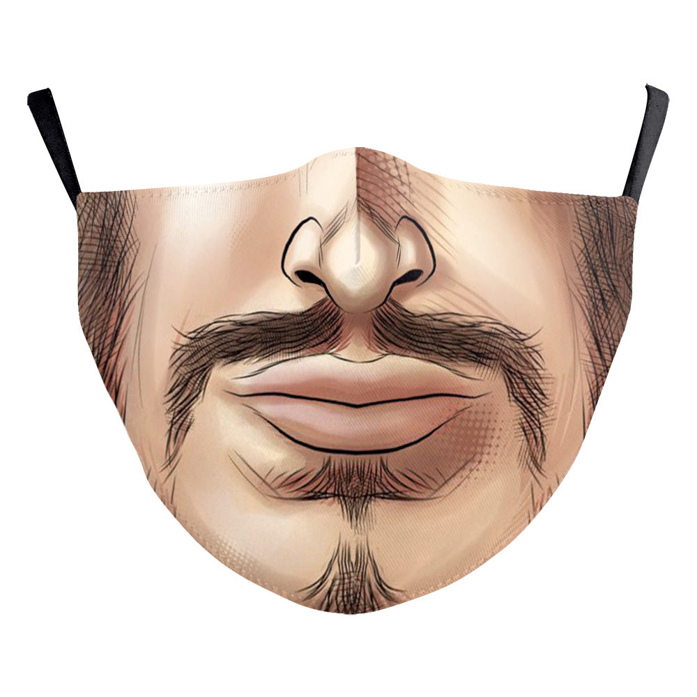 Wansheng impression numérique visage animal tigre oreille suspension masque double couche