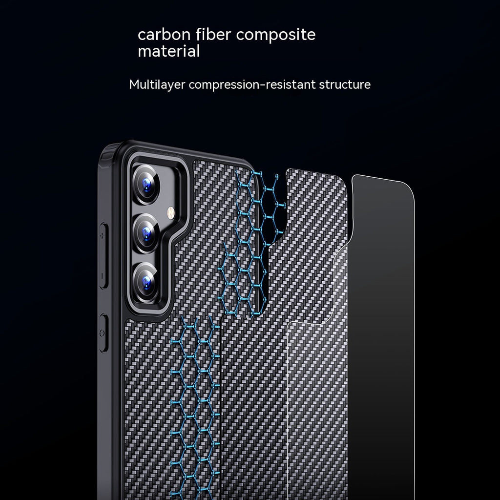 Boîtier de téléphone Aramid Fibre givrée Couverture de protection anti-goutte Coque magnétique