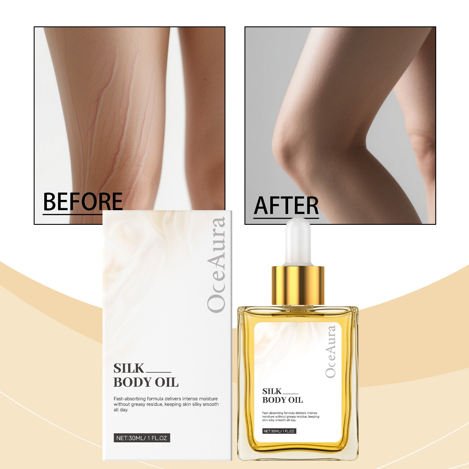 30ml-boîte de Soie Adoucissant Huile essentielle du corps