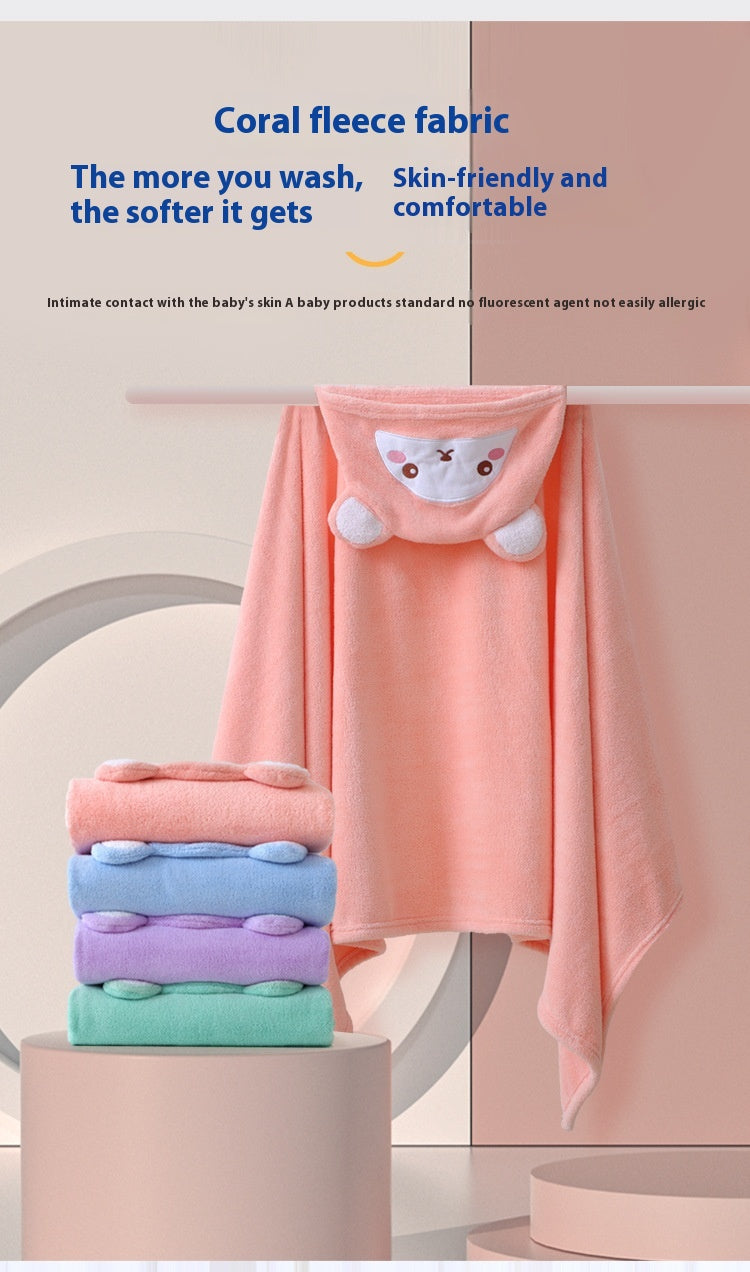 Serviette de bain pour enfants Cape Sèche-linge rapide Chandail à cape polaire Peigne de bain