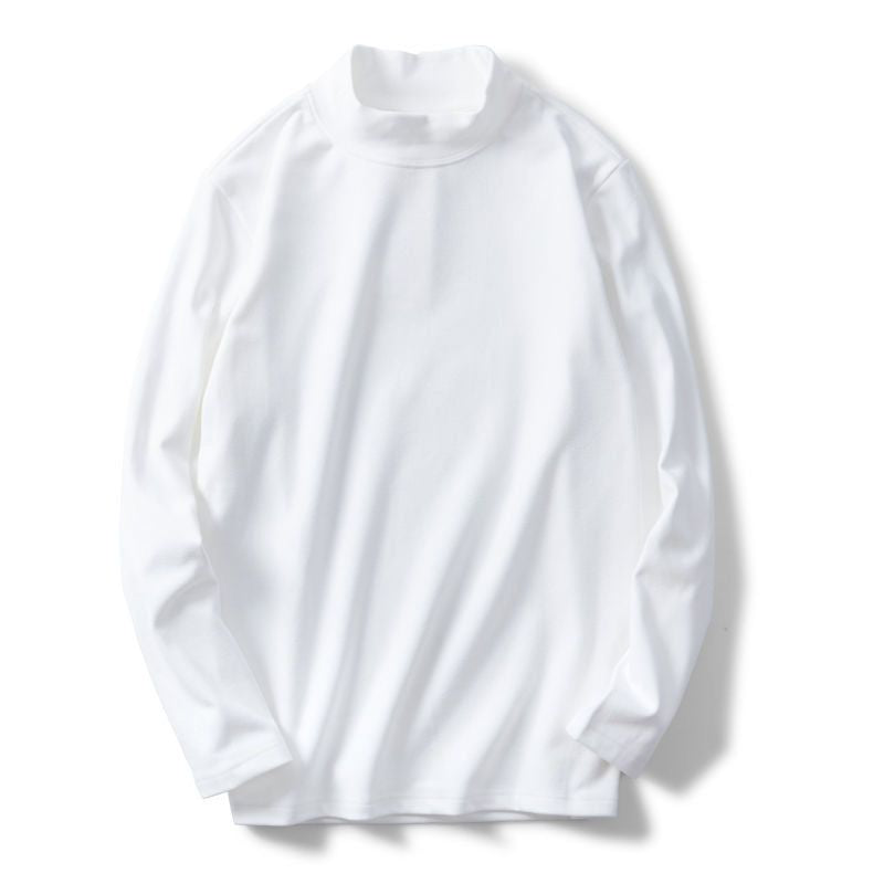 Sous-vêtements pour homme Demi-col tortue couleur unie T-shirt manches longues Vêtements d'automne