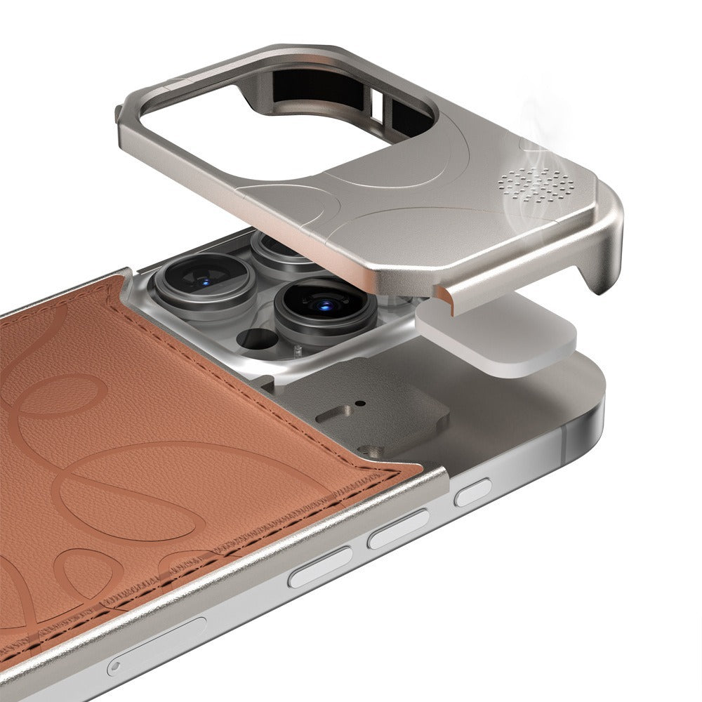 Simple and drop-resistant leather phone case