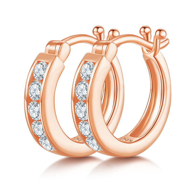 3.3g S925 Boucles d'oreilles en argent sterling en moissanite à 10 tons 15,5mm