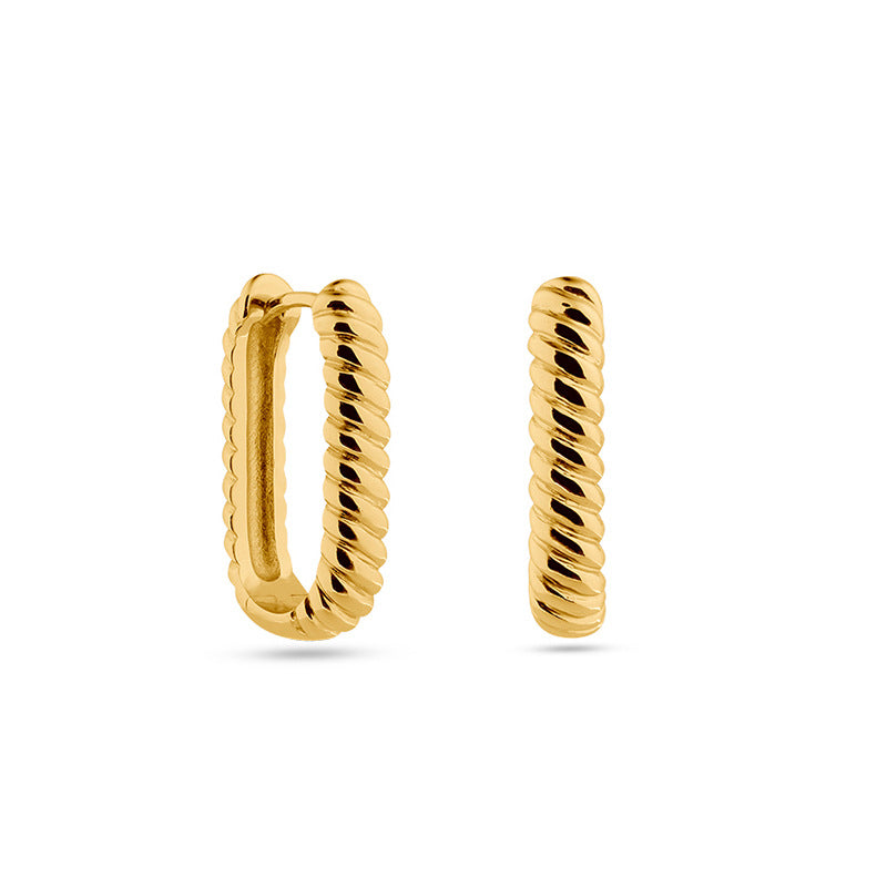 Boucles d'oreilles en U filetées Femmes Mode Simple et sophistiquée
