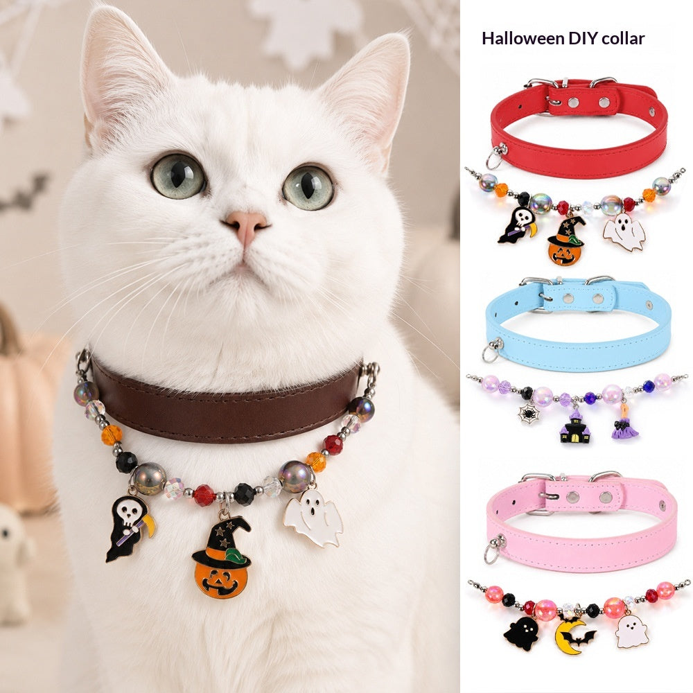 Collier de chat Niche Accessoire Collier d'Halloween avec embellissements perlés
