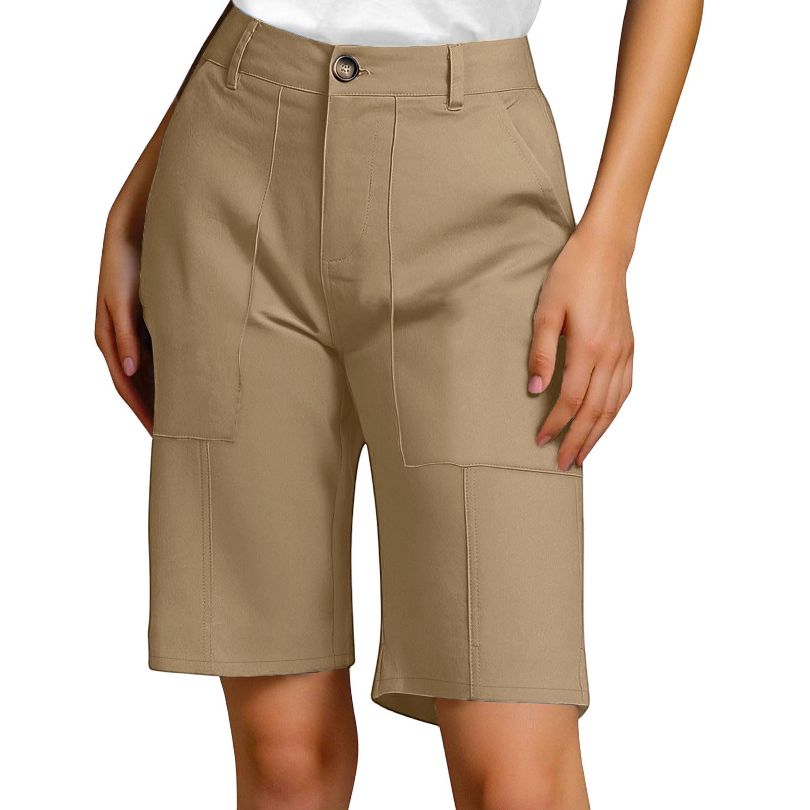 Été Femmes en plein air léger respirant Vêtements de travail Longueur moyenne droite Couleur solide Fiv