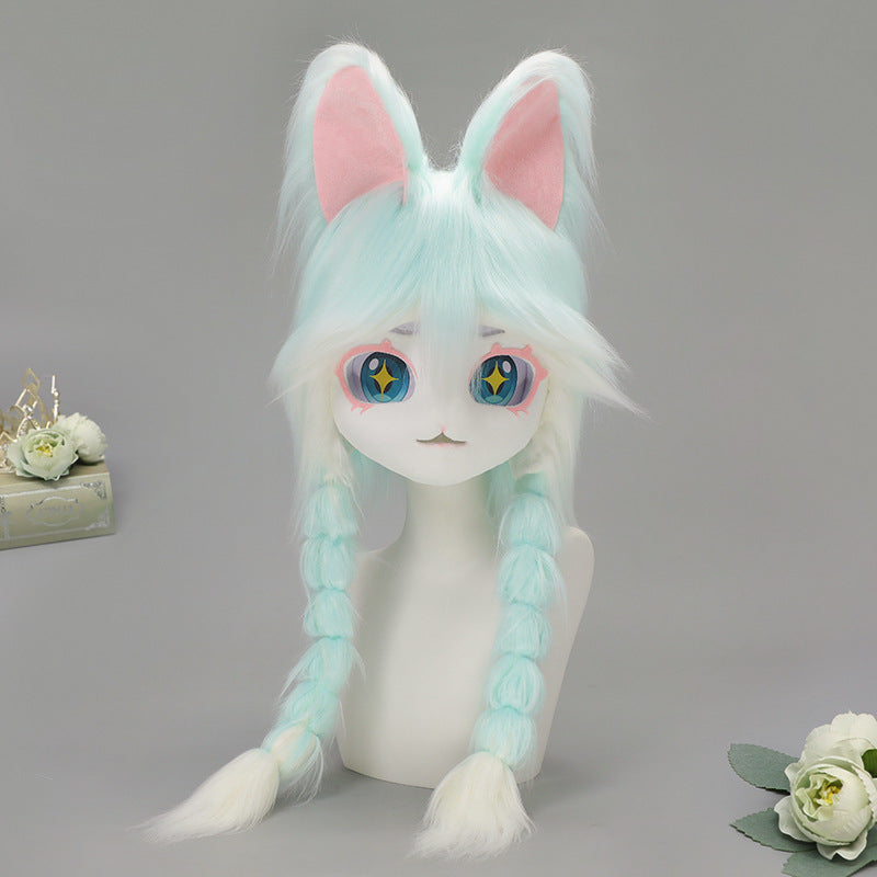 Tête d'animal en peluche de fourrure