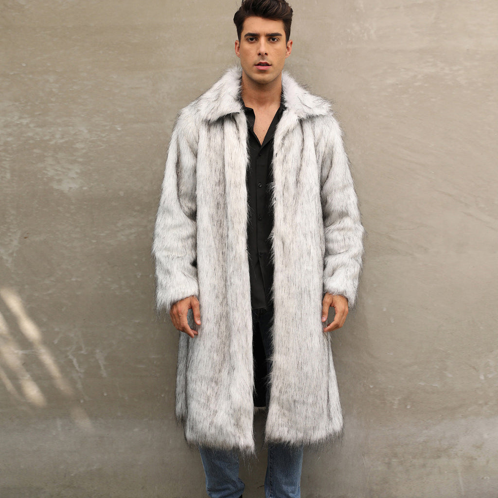 Manteaux de fourrure longs pour hommes Manteaux de dessus pour hommes
