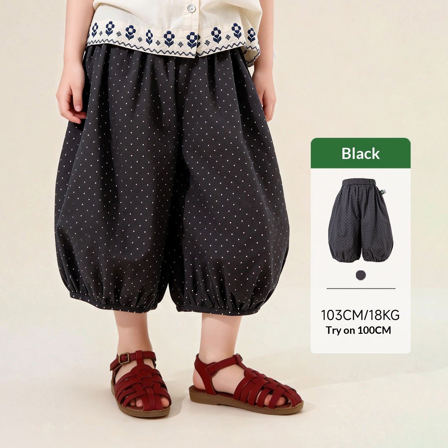 Striped Polka-dot Solide-couleur enroulé Casual Bloomers tous les jours
