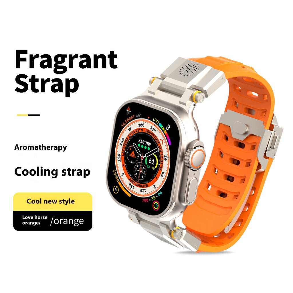 The metal comes with an aromatherapy watch band