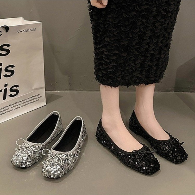 Women's Flat Sequin Versatile Pumps