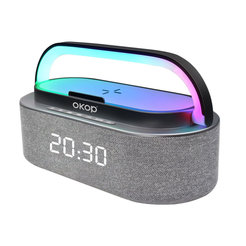 KP-578 Haut-parleur Bluetooth sans fil vendu à chaud avec réveil et charge sans fil Featu