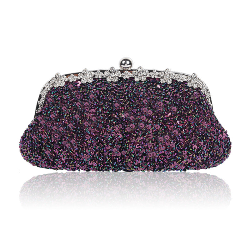 Épaule de sac à dos enduite de diamant entièrement perlée et pailletée ou perle de vintage Crossbody