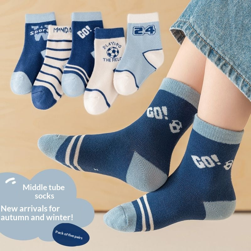 Chaussettes en coton sans os respirant mi-calf
