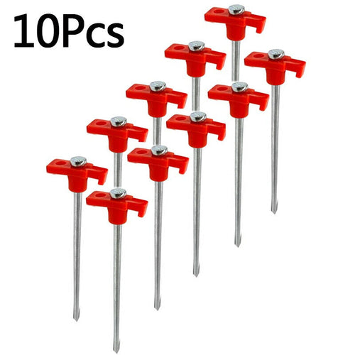 10Pcs Heavy Duty Galvanized Steel Tent Metal Pegs Ground Sheet Anchor HS