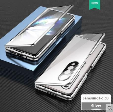 Étui de téléphone pliant à aspiration magnétique en verre entièrement enveloppé