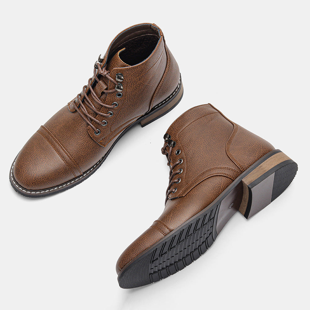 Bottes en cuir casual vintage homme