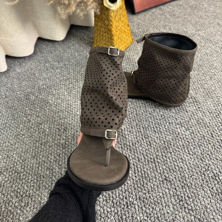 Plateforme de string pour femmes Bottes Gladiator Ankle
