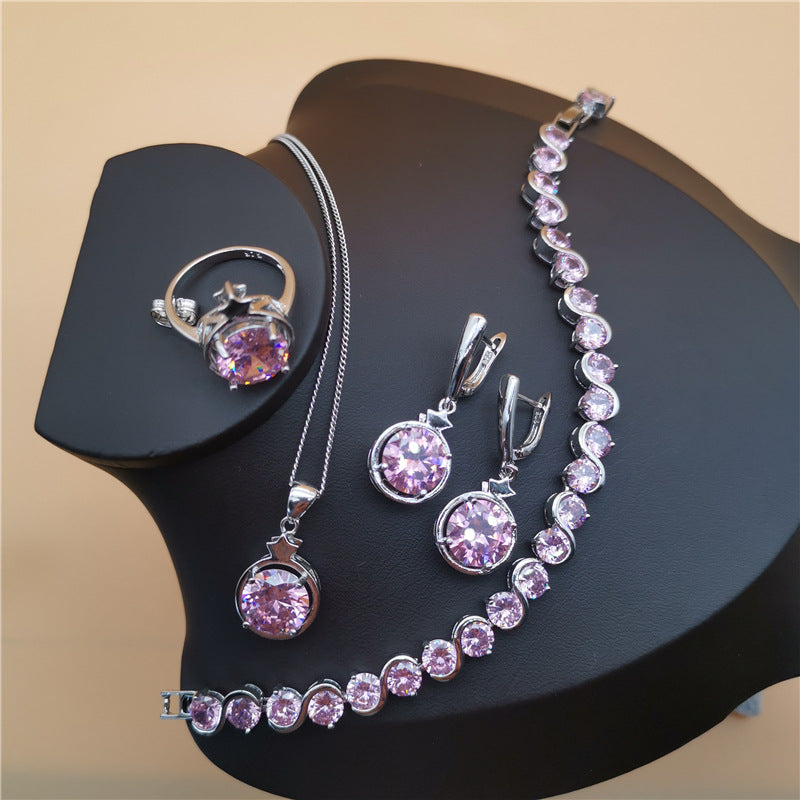 Étoile à quatre pièces et formes rondes européennes Et Tanzanite de style américain