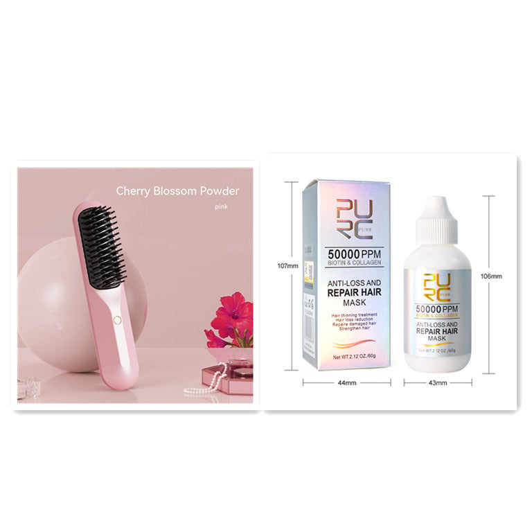 Comb droit sans fil Portable Quick-heating Charger directement les cheveux Comb droit