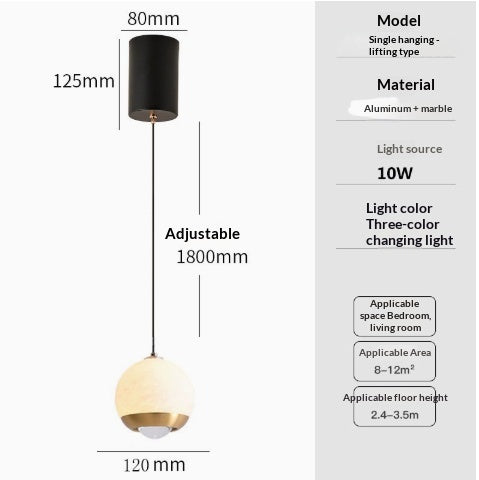 Lampe de pendentif côté lit réglable pour la chambre