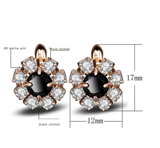 Boucles d'oreilles collier collier de fleur bracelet quatre-pièces ensemble