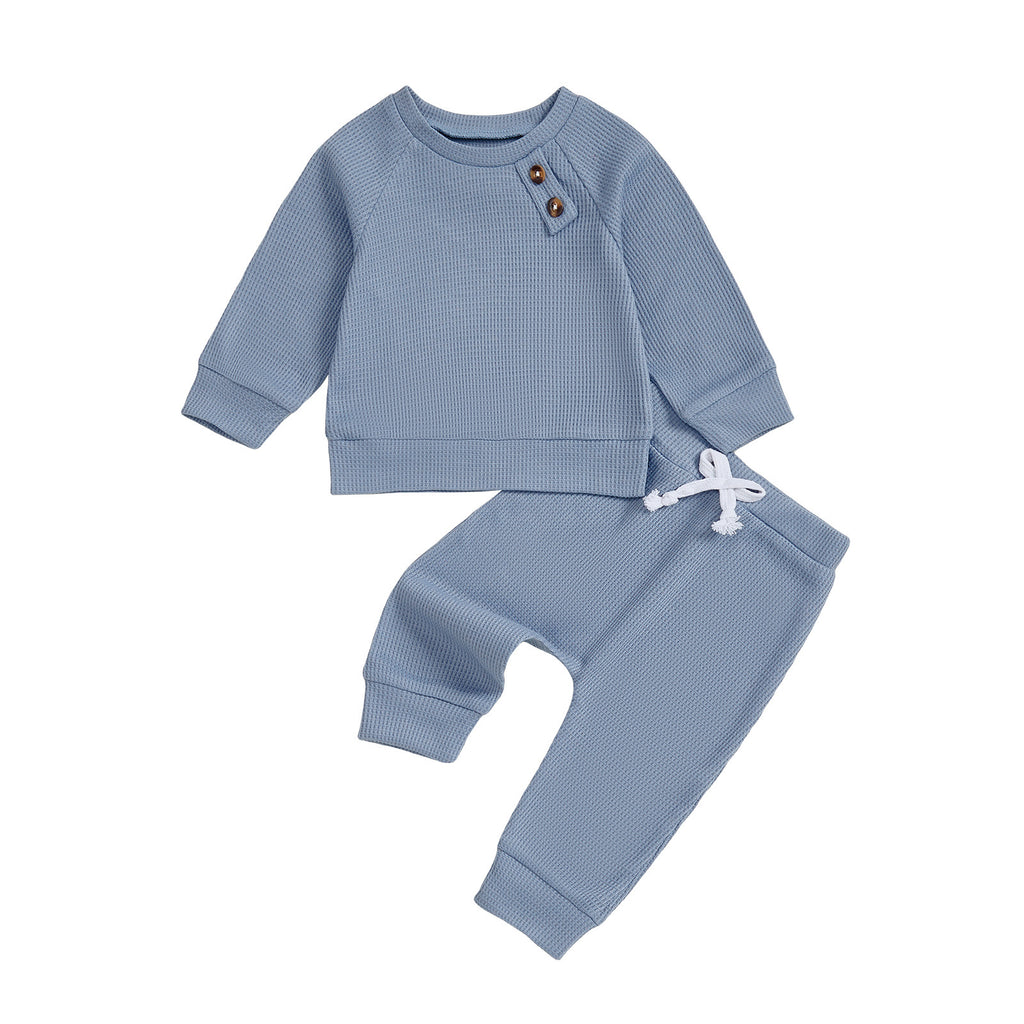 Solid color baby top and pants