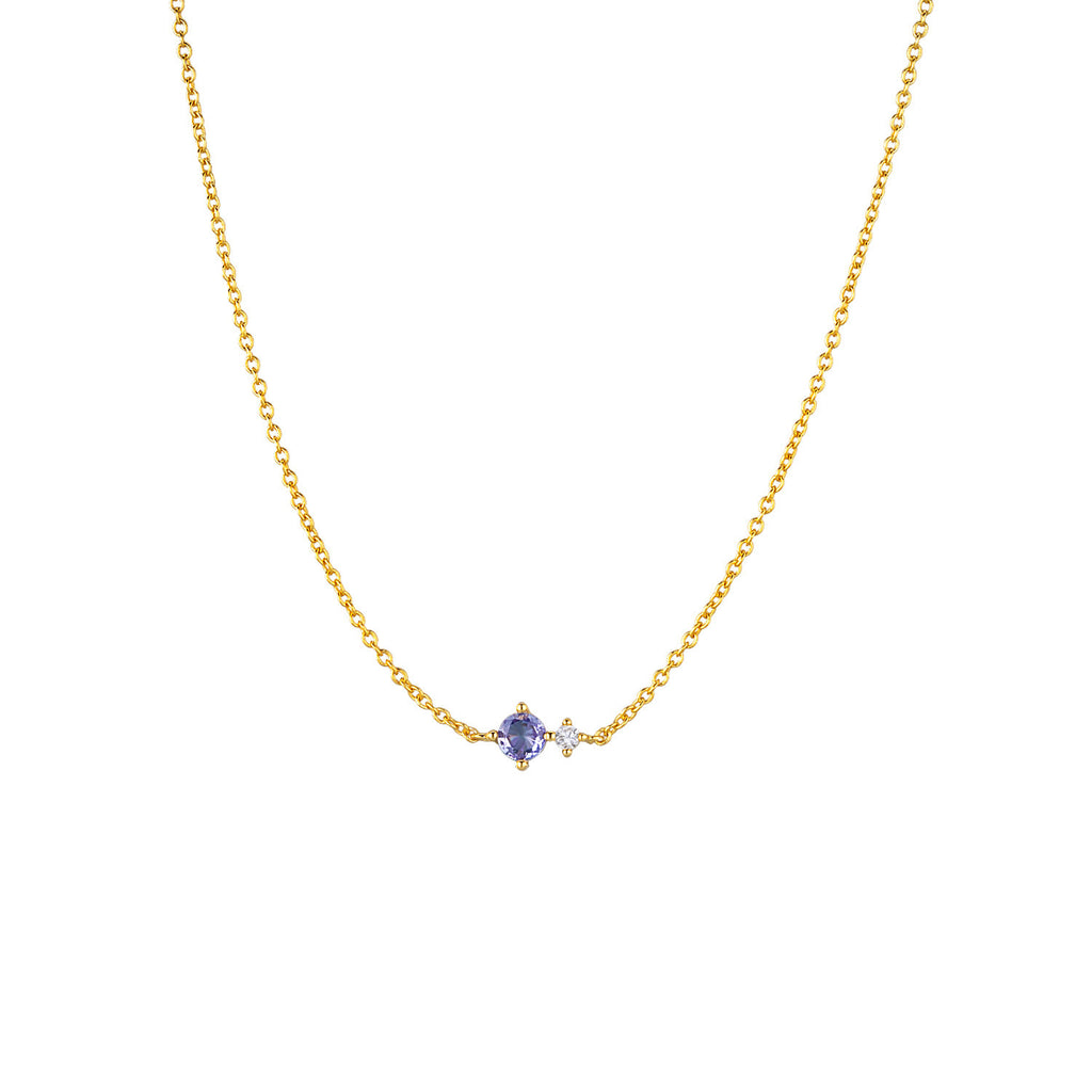 S925 Collier en argent sterling avec douze pendentifs en pierre de naissance
