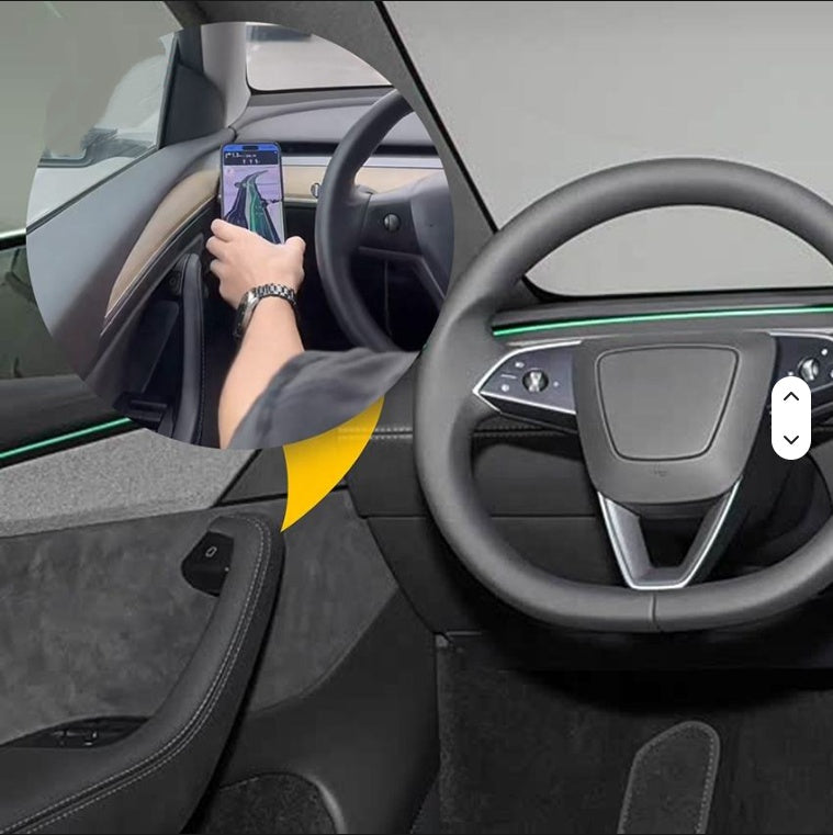 360 Support de téléphone de porte réglable en alliage rétractable pour Tesla Model 3