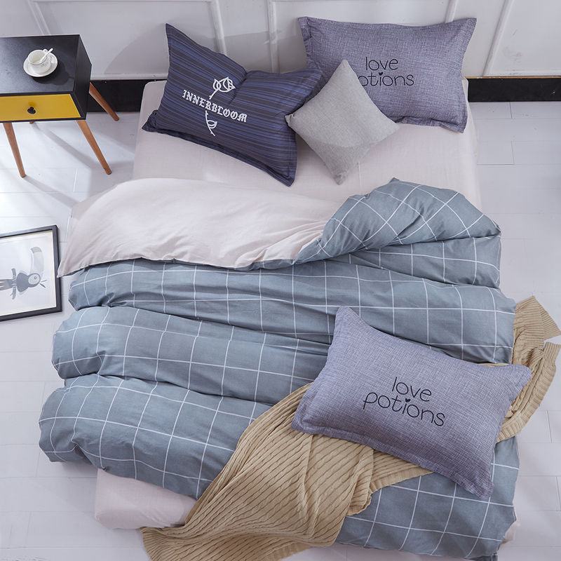 Pure coton set quatre pièces coton lit couverture couette simple