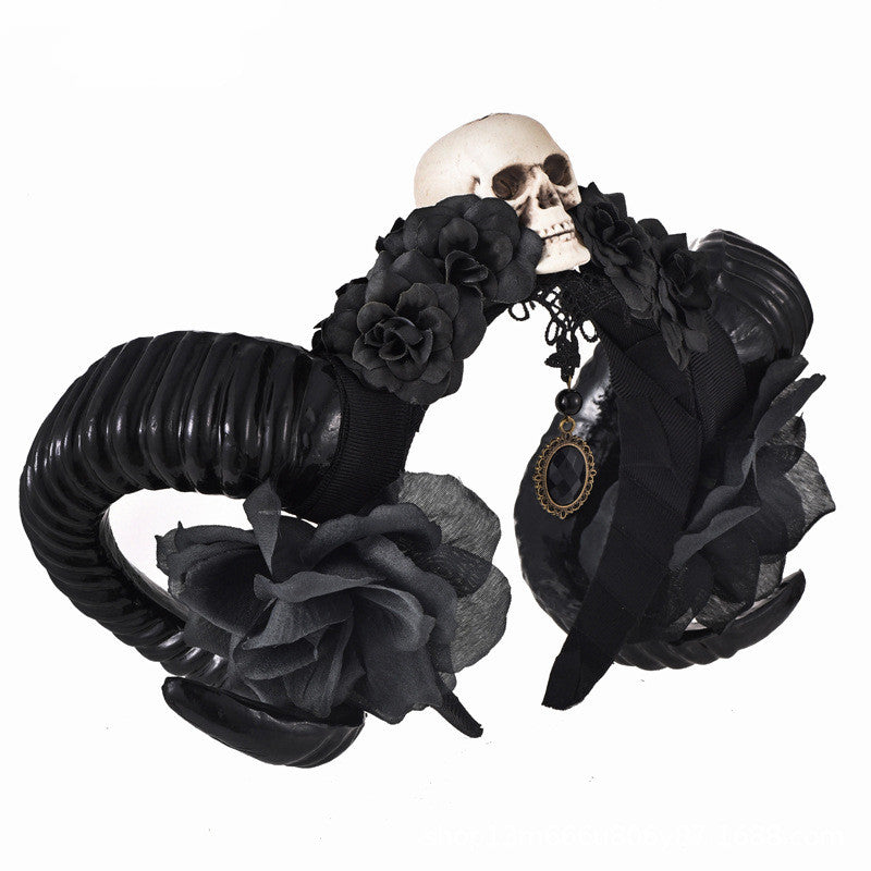 Skull Head Sheep Head Horn Headwear Photo DIY Headdress