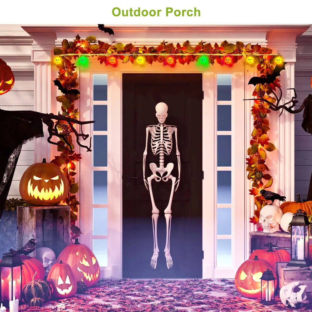 3Pcs Décorations de lumière d'Halloween Total 50 LEDs 24ft Halloween String Lights Colorful 3D Sk