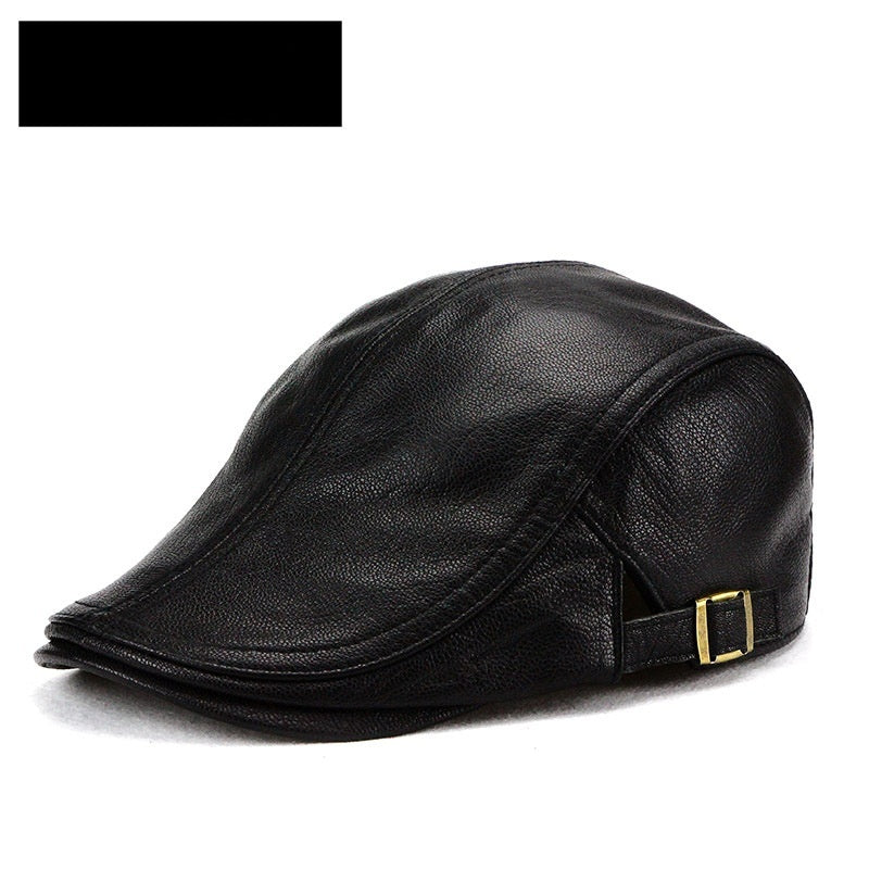 Mens Chapeau en cuir mince de style coréen pour l'automne et l'hiver parfait pour les personnes d'âge moyen et plus âgé