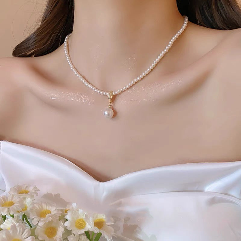 Femmes Dainty Pearl Collier Collier Niche de luxe Collier chaîne de sweater