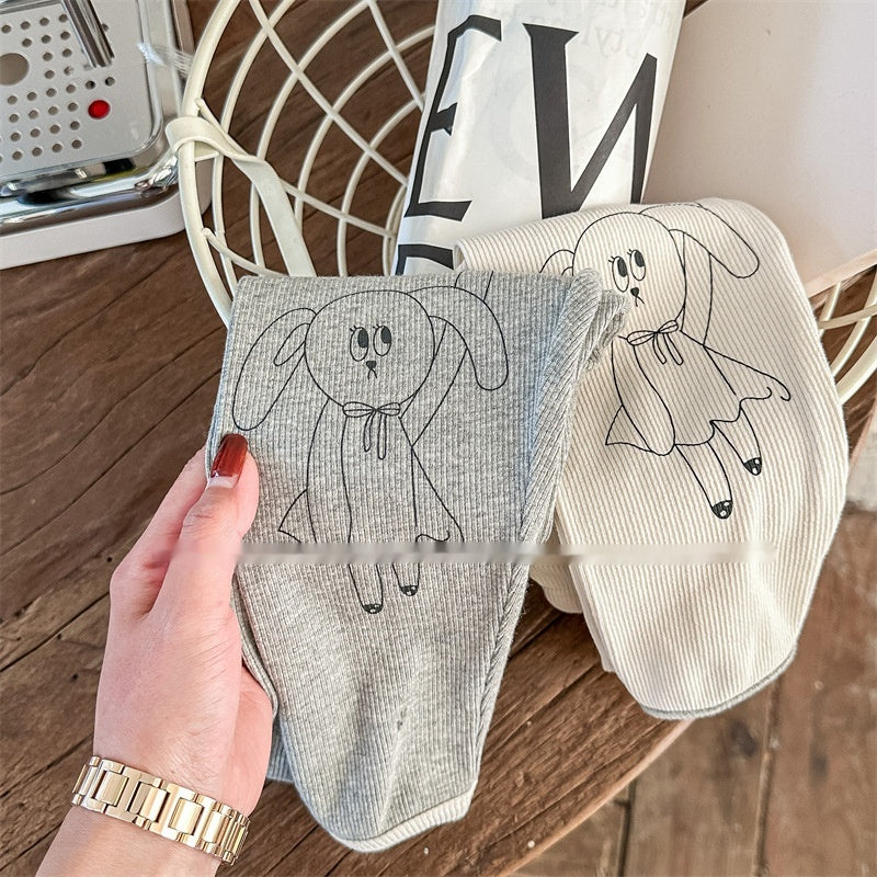 Lapin d'automne des filles Imprimer Leggings mignons