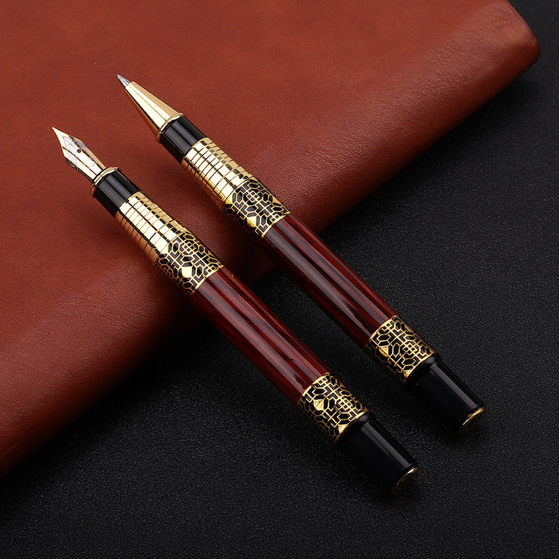 ImitationMahogany Stylo de fontaine en bois métallique