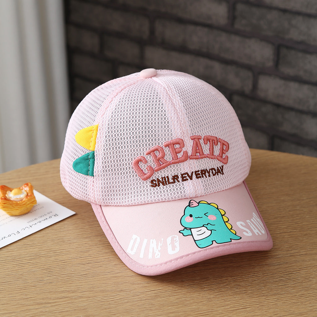 Été Imprimé vert Dinosaure Boys' and Girls' Baseball Cap avec des lettres brodées Et F