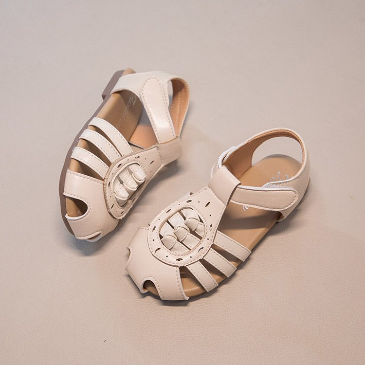 Ins Baotou Woven Roman Sandales Summer Korean Version Filles Hollow Princess Shoes Beach Wit
