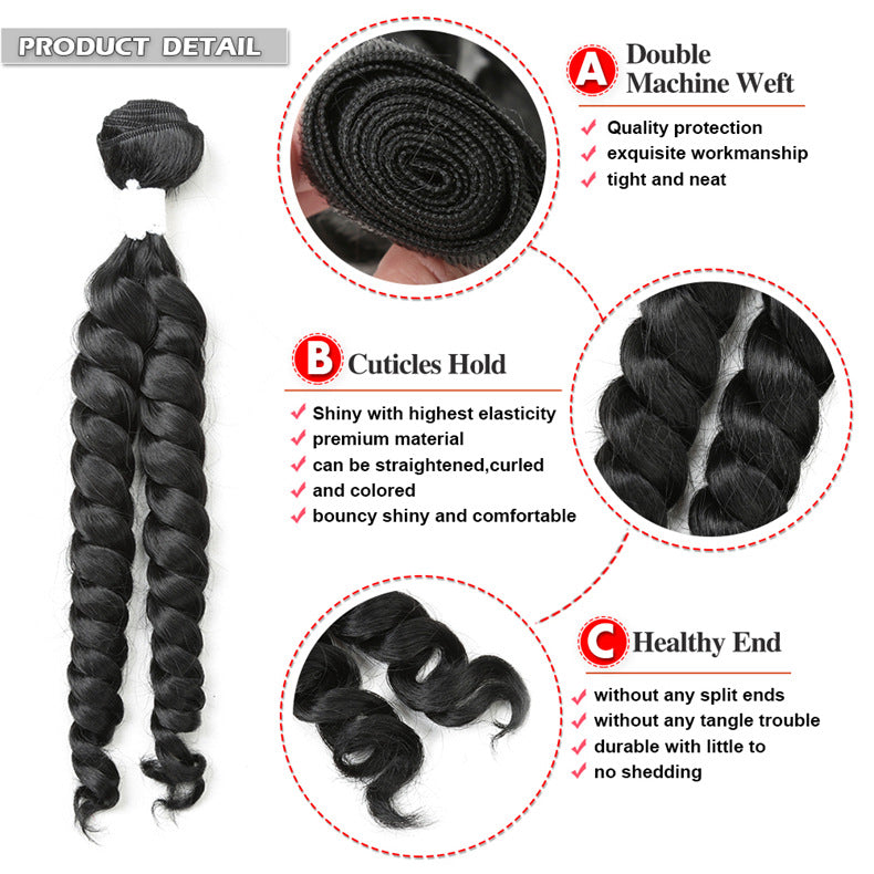Ensemble de rideaux de cheveux en fibre chimique