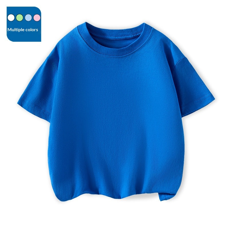 T-Shirt à manches courtes pour enfants Col d'équipage Top polyvalent