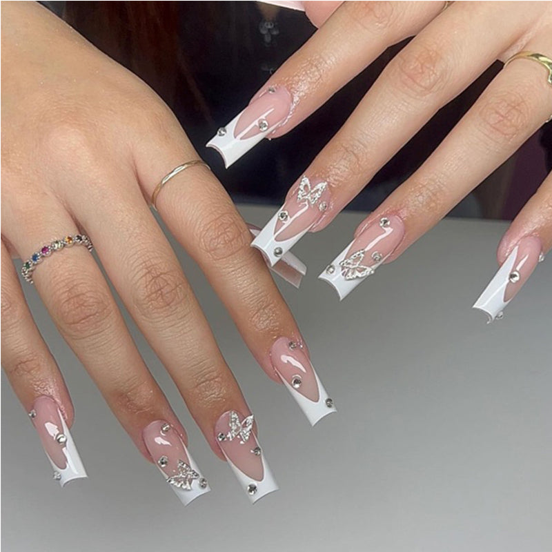 24 PCS Diamond Butterfly Art des ongles