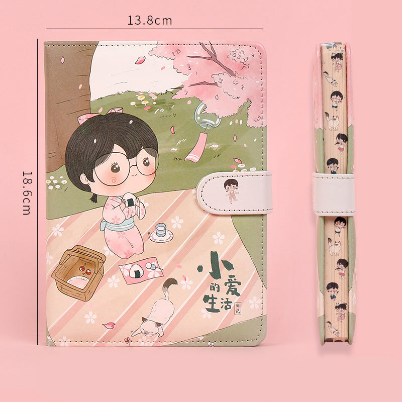 Fruit Print Notebook Planner Magnetic Buckle PU NoteBook Annuals Agenda Couleur Illustration