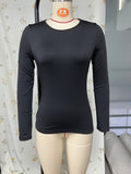 Solide couleur mode Casual Slim Fit chaud Top